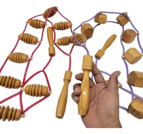 Comprar Set Maderoterapia Cinturón Automasaje Reforzado Cubo Mielero