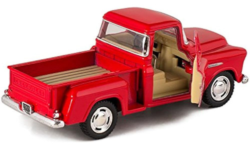 Camión De Juguete Kinsmart Rojo 1955 Chevy Stepide Pick-up F