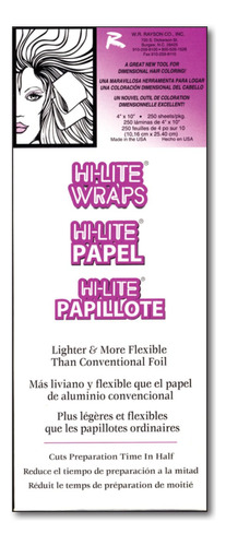 Hi-lite Wraps 4 X 10, 250 Hojas Por Caja