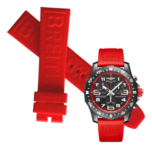 Correa Compatible Breitling Avenger Rojo Sin Hebilla