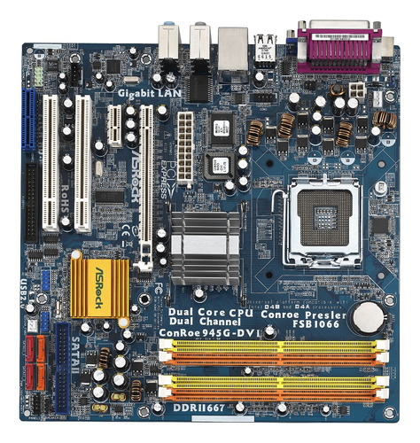 Tarjeta Madre Asrock Conroe945g-dvi Con Core 2 Duo E4700