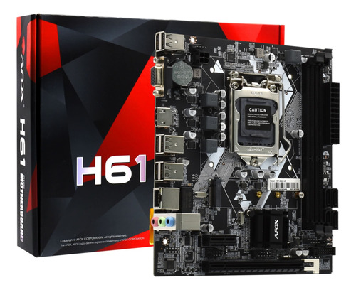 Placa Mãe Afox H61 Lga 1155 Ih61-ma2-v3  022000690