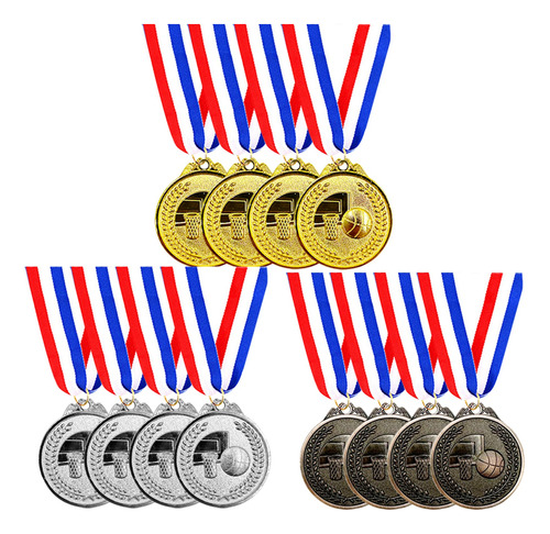 12 Pzs Medallas Deportivas Medallas De Oro/plata/bronce