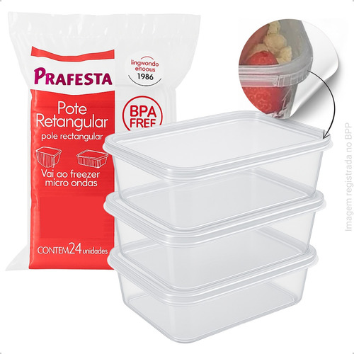 Kit 10 Pote Descartável 500ml Freezer Microondas Marmita Fit