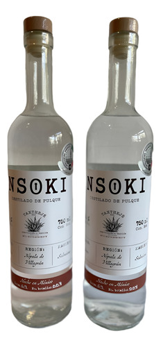 Nsoki: Destilado De Pulque - Pack De 2 Botellas De 750 Ml.