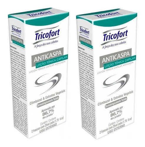 2 Caixas Tricofort Loção Tônica Capilar Anticaspa 20ml