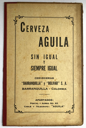 Cerveza Águila Barranquilla Aviso De 1936