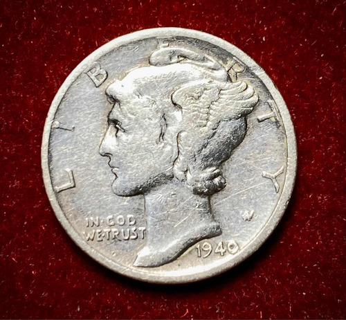 Moneda 1 Dime Estados Unidos 1940 D Plata 0.900 Km 140 (Usado)