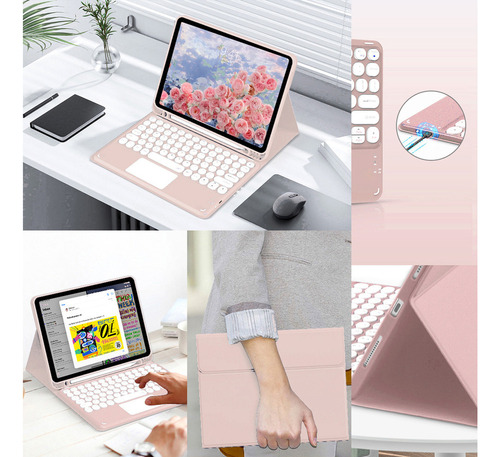 Capa Com Teclado, Rato E Caneta Para Galaxy Tab A7 10.4
