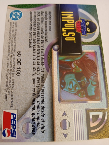 Pepsi Card Impulso Número 50 Año 1995 (Usado)