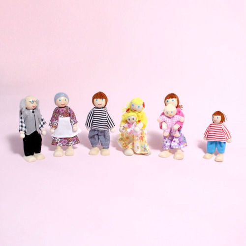 People Dolls Family Muñeca De Madera Multicolor Para Movilid