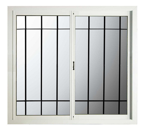 Ventana 150x110 Cm. Corrediza Standard Blanco Con Reja