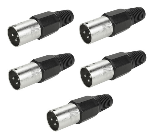 Conector Xlr Macho Plug Cannon Basic Kit C/ 5