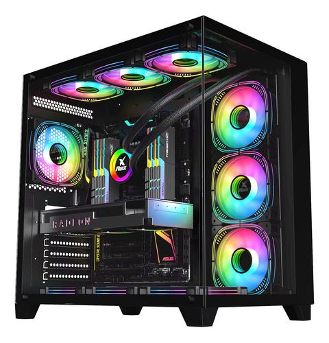 Case Gamer Vidrio Templado Transparente Negro Ruix Jwk