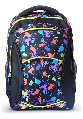 Mochila Escolar  Urbana School  Rq 17 Manchas Fondos Negro 