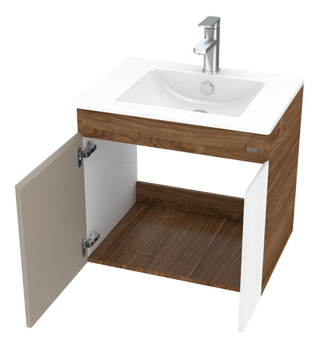 Mueble De Baño Kyle Con Lavamanos Café Oscuro 60x46x55cm