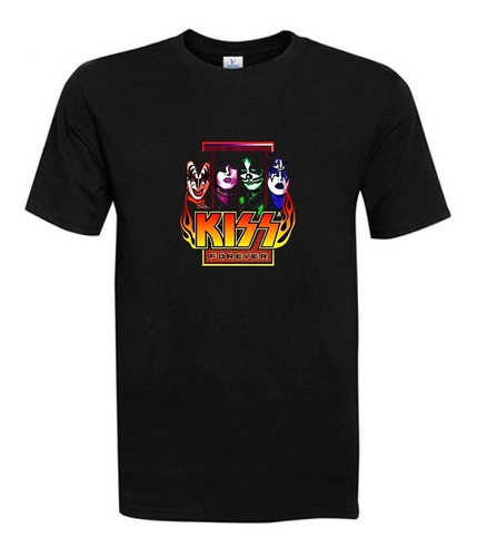 Polera Estampada Banda Rock Kiss Forever