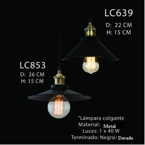 Imagen 4 de 6 de Lámpara Colgante Vintage Industrial Lc853