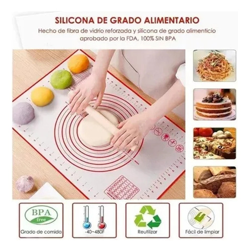 Tapete Silicón Mantel Antiadherente Repostería Fondant 60*40