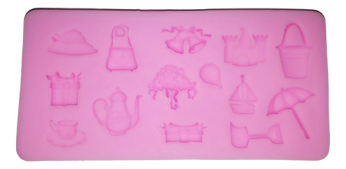Molde De Silicone Chapéu Bule Xícara Castelo Confeitaria