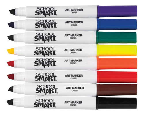 Marcadores Acuarela School Smart Chisel Tip Juego 8 Colores