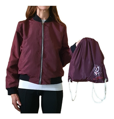 Chamarra Bomber Dama Con Cierre En Manga + Mochila De Regalo