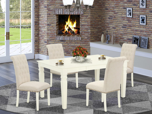 East West Furniture Webr5-whi-02 5 Piece Modern Dining Set