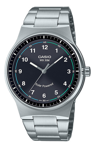 Reloj Unisex Casio Mtp-rs105d-1bvdf Core Mens Color De La Correa Plateado Color Del Bisel Plateado Color Del Fondo Negro