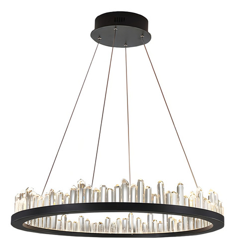 Pendente Roca Preto - Bc003b -bella Cor Preto e transparente 127/220V