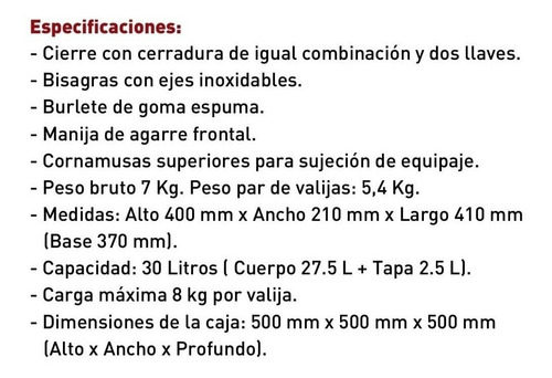 Imagen 5 de 10 de Baules Moto Laterales A R 31lt Motoscba