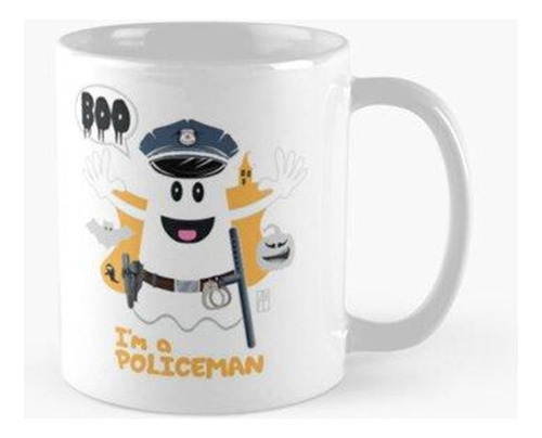 Taza Boo Policía Vestido Como Fantasma - Lindo Halloween Cal