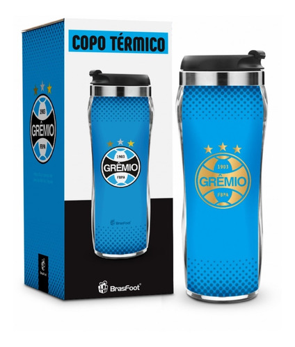 Copo Termico Plástico Inox Times 350ml - Grêmio Serie Ouro