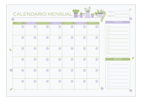 Planner Magnetico Para Nevera Organizador Calendario Mensual