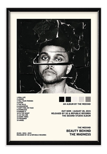 The Weeknd Álbum Music Tracklist Cuadros Con Marco Madera 