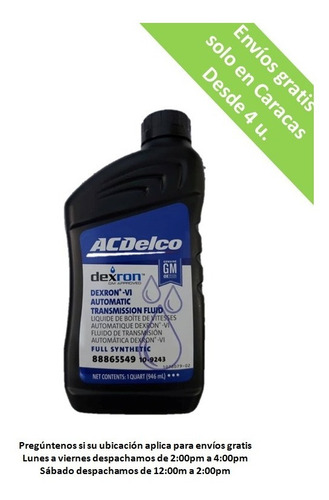 Imagen 1 de 1 de Aceite Dexron 6 Vi Ac Delco