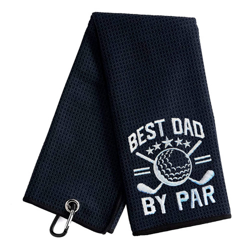 No.9 Best Dad By Par Funny Toalla Golf Negra Clip