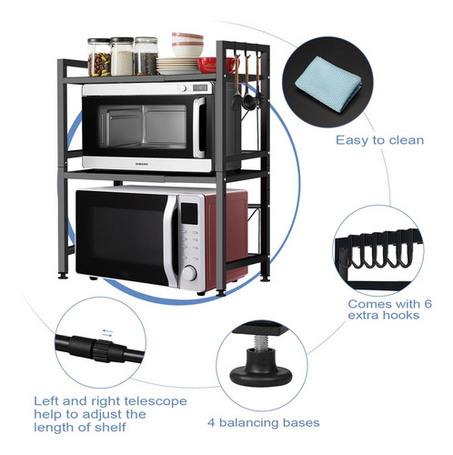 Estante De Microondas Extensible Para Horno De 3 Niveles