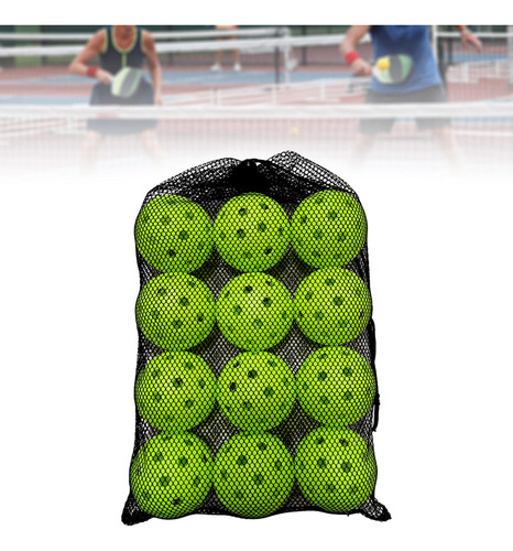 12x Bolas De Pickleball, Accesorios De Entrenamiento, Verde
