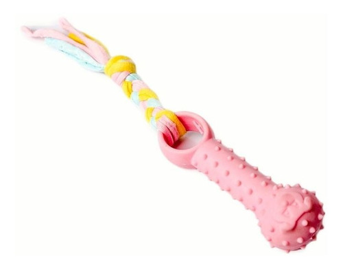 Imagem 1 de 6 de Mordedor Brinquedo Pet Corda Ossinho Borracha Cachorro