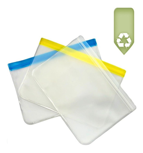 Imagen 3 de 4 de Bolsas Silicon Grandes Reutilizables Alimentos Pack 10 Pzas
