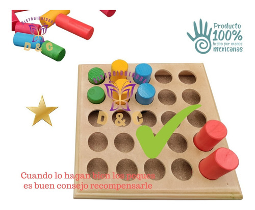 Juego Didáctico Tablero Madera Clasificación Niveles Niños