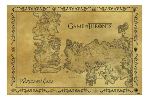 Juego De Tronos Mapa Antiguo Westeros Essos Hbo Medieval Fan