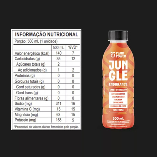 Kit 2 Bebida Isotônica Jungle Endurance Tangerina 500ml