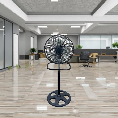 Ventilador Pedestal Giratorio 3 En 1 Ajustable 5 Aspas 18 48 Cm 50 Hz / 60 Hz Negro Transparente Polipropileno 5