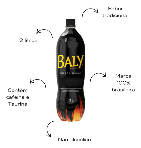 Energético Baly Tradicional Pack 3 Unidades Com 2l - Gamer