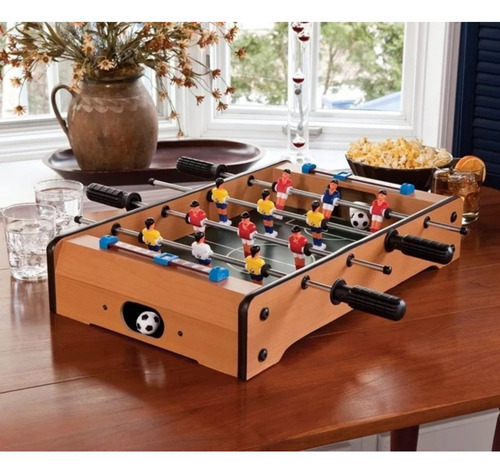 Mesa Pebolim Mini Futebol De Mesa 12 Jogadores Bolas Placar