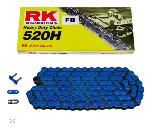 Cadena Transmisión Rk 520 Azul Sin Oring Mg Bikes 