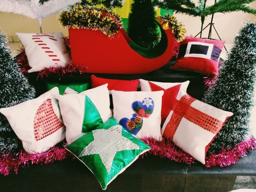 Almohadones Decorativos, Motivos De Navidad, Con Relleno 