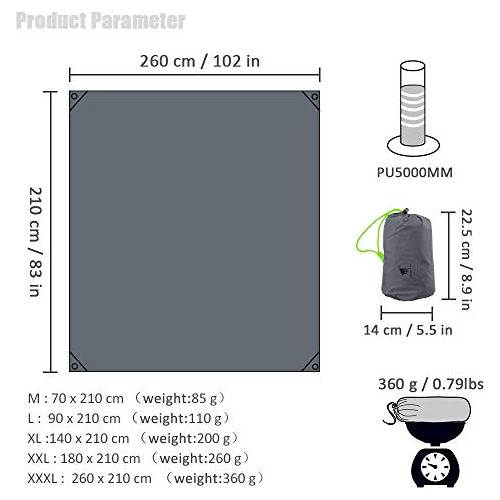 1 Person Ultralight Waterproof Tent Tarp Footprint Grou...