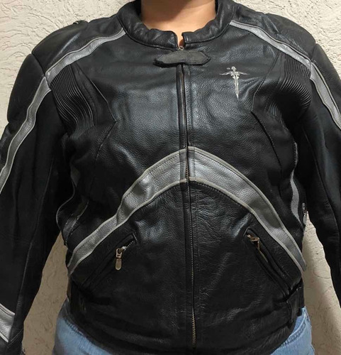 Chamarra Con Protección Biker 100% Piel Guerrero Biker (Usado)